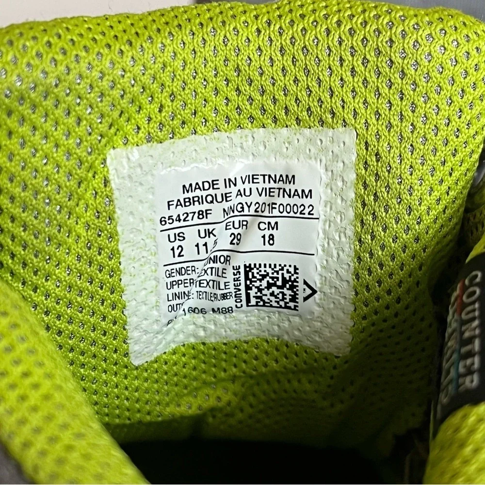 Converse‎ All Star Chuck Taylor Unisex Size 12 Gray Lime Green Shoes